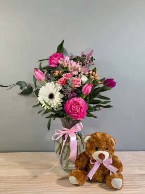 Florero con osito